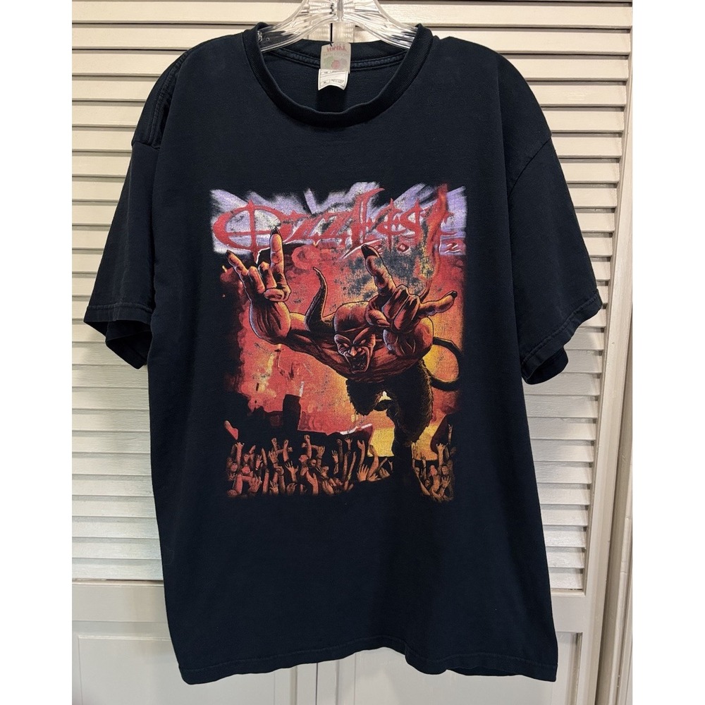 Vintage Ozzfest 2002 Tour Concert Tshirt Rock Band Size XL Devil Y2K Short Sleev